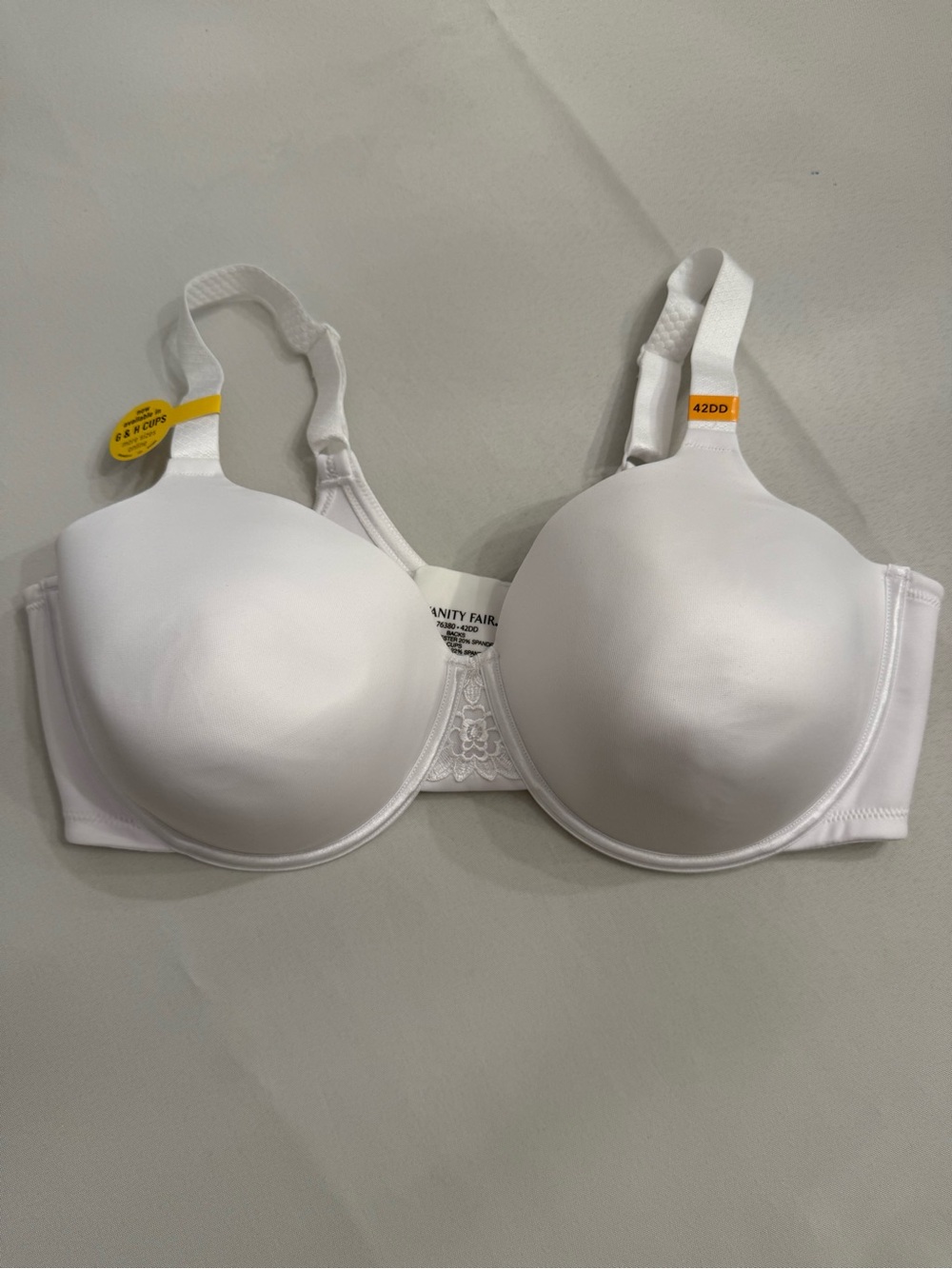 Vanity Fair Smooth Full-Coverage Underwire Bra - White 42DD - *NEW WITH TAGS*